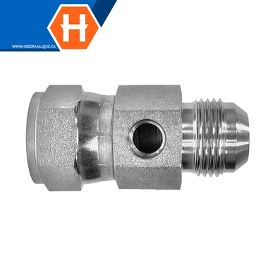 Adapt. F.JIC tournant x M.JIC x F.NPT (gauge port)