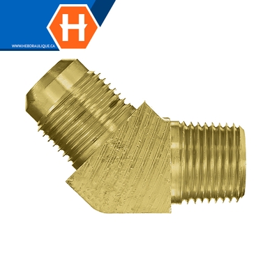 Adaptateur 45° laiton - M.SAE évasé 45° x M.NPT