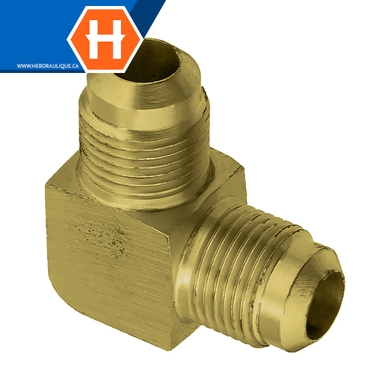 Adaptateur union 90° laiton - M.SAE évasé 45°