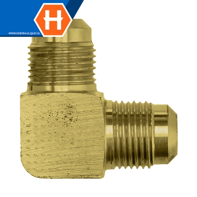 Adaptateur union 90° laiton - M.SAE évasé 45°