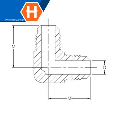 Adaptateur union 90° laiton - M.SAE évasé 45°