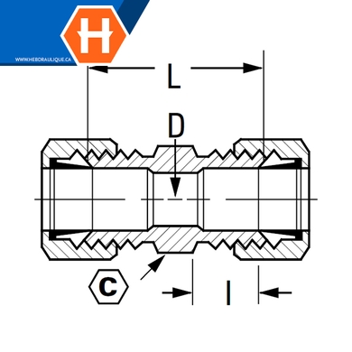 Adaptateur union à compression autocentré laiton