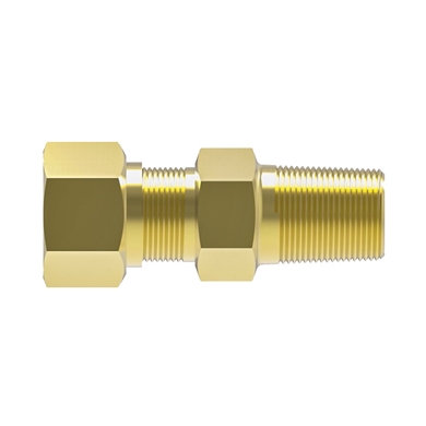Connecteur compr. autocentré laiton - tube x M.NPT