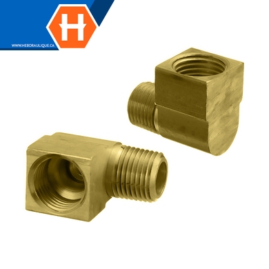Adaptateur 90° manchon fileté laiton - tube x M.NPT