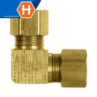 Adaptateur union à compression 90° laiton