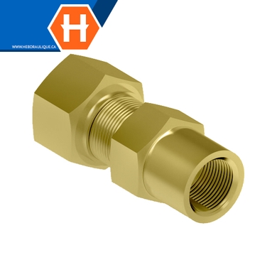 Connecteur compr. autocentré laiton - tube x F.NPT