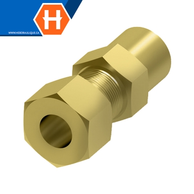 Connecteur compr. autocentré laiton - tube x F.NPT