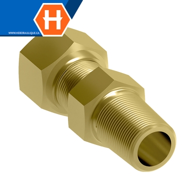 Connecteur compr. autocentré laiton - tube x M.NPT