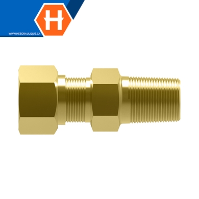 Connecteur compr. autocentré laiton - tube x M.NPT