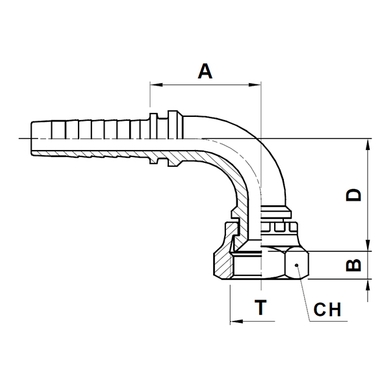 Raccord 2pcs 90° fem. SAE 45° « flare » tournant