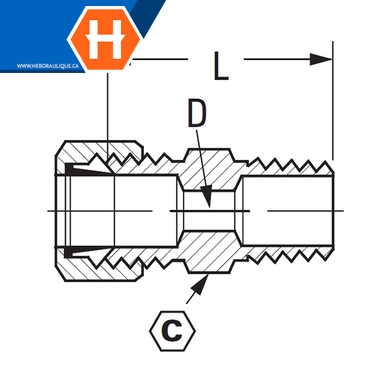 Connecteur à compression laiton - tube x M.NPT