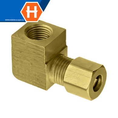 Adaptateur à compression 90° laiton - tube x F.NPT