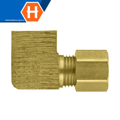 Adaptateur à compression 90° laiton - tube x F.NPT