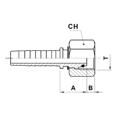 Raccord 2pcs fem. métrique DIN S tournant