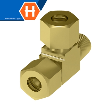 Adapt. compr. autocentré T laiton x M.NPT en ligne