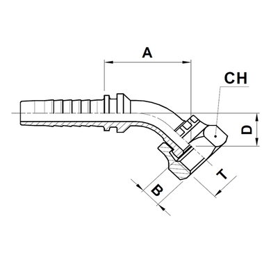 Raccord 2pcs 45° fem. ORFS tournant
