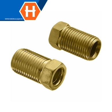 Noix tube longue laiton - mâle « flare » inversé