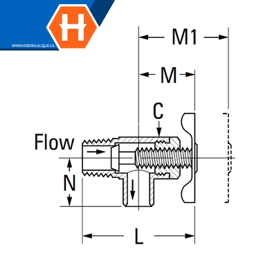 Valve drain bavoir à angle laiton - M.NPT