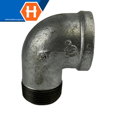 Coude 90° #150 - acier galvanisé - M.NPT x F.NPT