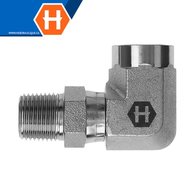 Adaptateur 90° M.NPT tournant x F.NPT