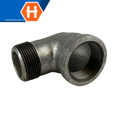 Coude 90° #150 - acier galvanisé - M.NPT x F.NPT
