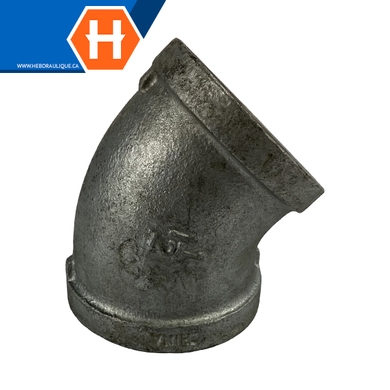 Coude 45° femelle #150 - acier galvanisé - F.NPT