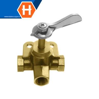Valve d'arrêt multiple 3 voies laiton - F.NPT