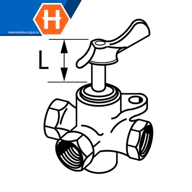 Valve d'arrêt multiple 3 voies laiton - F.NPT
