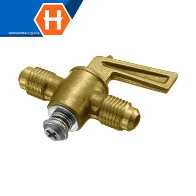 Valve d'arrêt double laiton - M.SAE évasé 45°