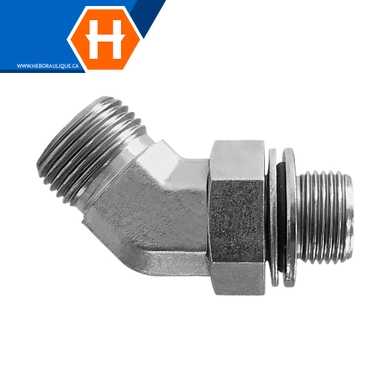 Adaptateur 45° M.ORFS x M.BSPP ajustable