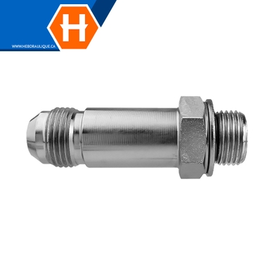 Adaptateur long M.JIC x M.BSPP avec washer / o-ring