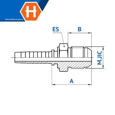 Raccord 2pcs mâle JIC
