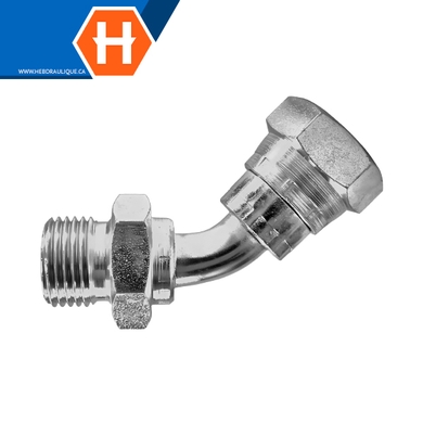 Adaptateur tube 45° M.BSPP x F.BSPP tournant