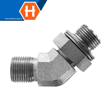 Adaptateur 45° M.BSPP x M.BSPP ajustable