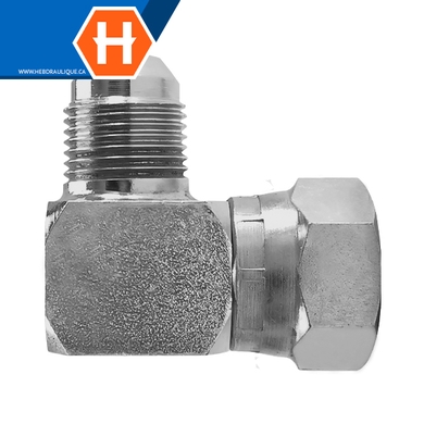 Adaptateur 90° M.JIC x F.BSPP tournant