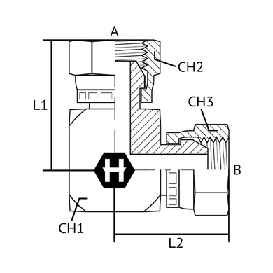 Adaptateur 90° F.BSPP tournant