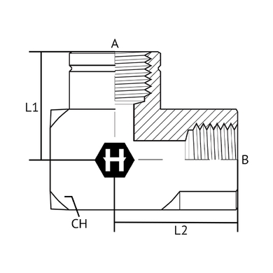Adaptateur 90° F.BSPP fixe