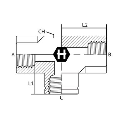 Adaptateur en T F.BSPP solide