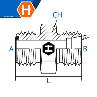 Adaptateur M.ORFS x mâle métrique DIN L