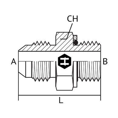 Adaptateur M.JIC x M.Métrique avec washer/o-ring