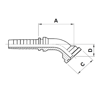 SAE code 61 elbow 45° 2pcs flange