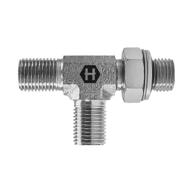 Adaptateur en T M.BSPP x M.BSPP en ligne ajustable