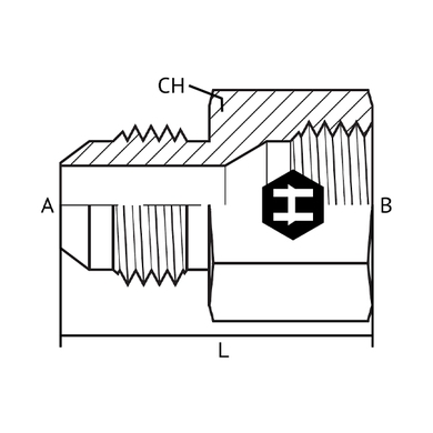 Adaptateur M.JIC x F.JIS solide