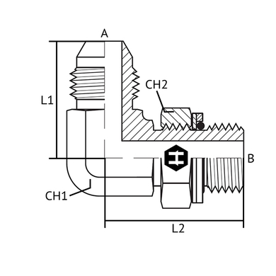 Adaptateur 90° M.JIS x M.BSPP ajustable