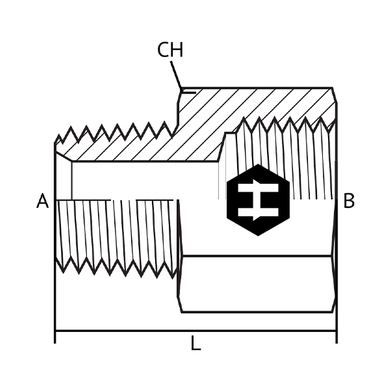Adaptateur M.NPT x F.Métrique fixe