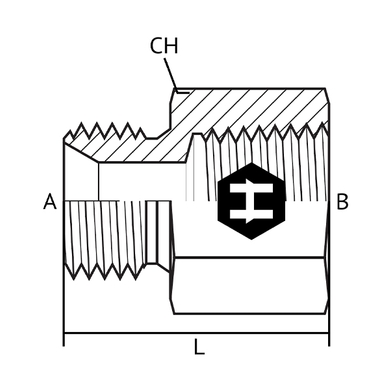 Adaptateur M.Métrique x F.NPT solide