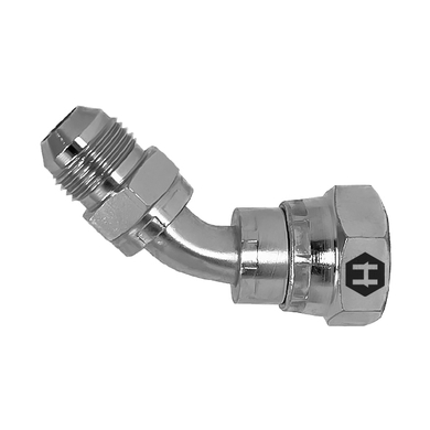 M.JIC x F.BSPP sw. elbow 45° bent tube adapter