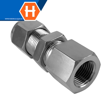 Connecteur Hy-Lok SS316 passe-cloison tube x F.NPT