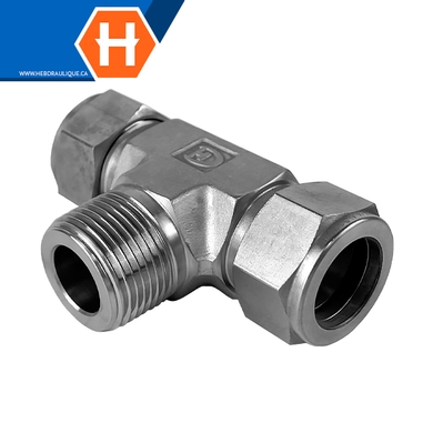 Adaptateur Hy-Lok en T SS316 tube x branche M.NPT