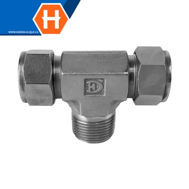 Adaptateur Hy-Lok en T SS316 tube x branche M.NPT